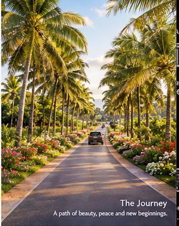 The Journey — palm-lined driveway